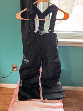 FXR Kids Black Snow Bib Pants with Adjustable Suspenders